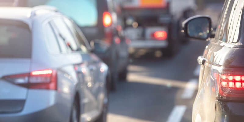 Blurred cars in traffic