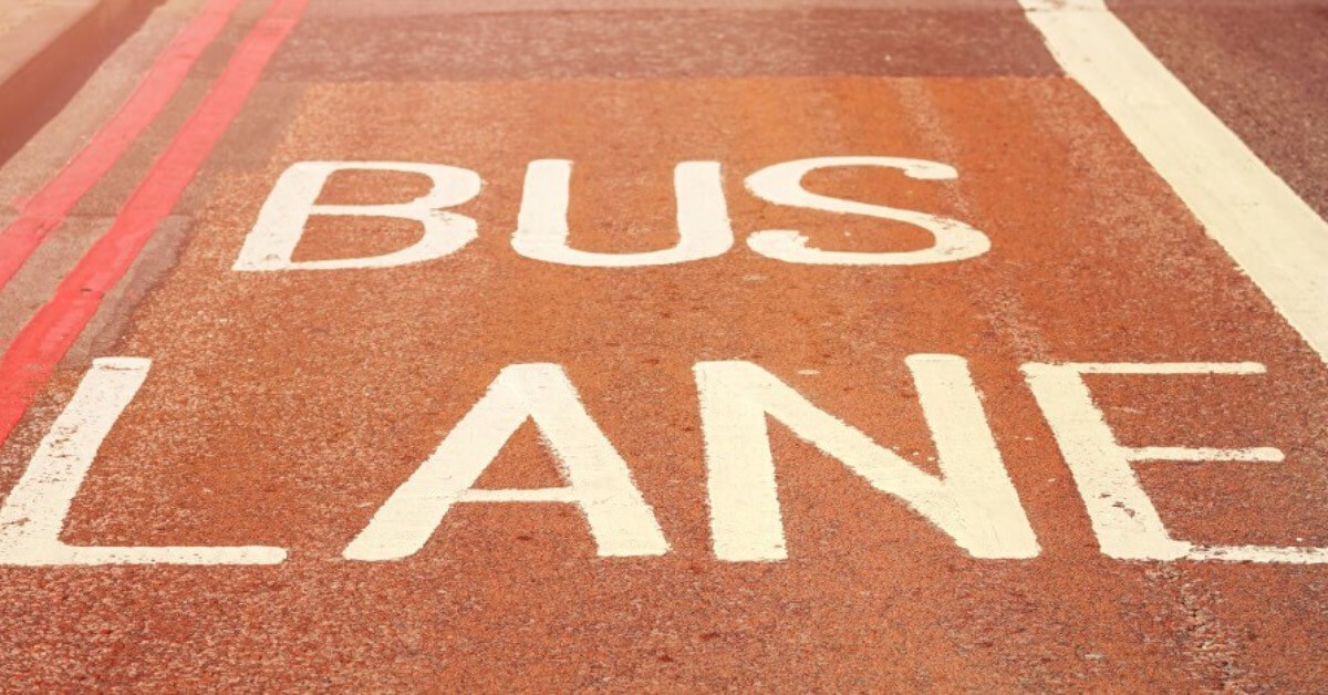 Bus Lane painted onto road surface